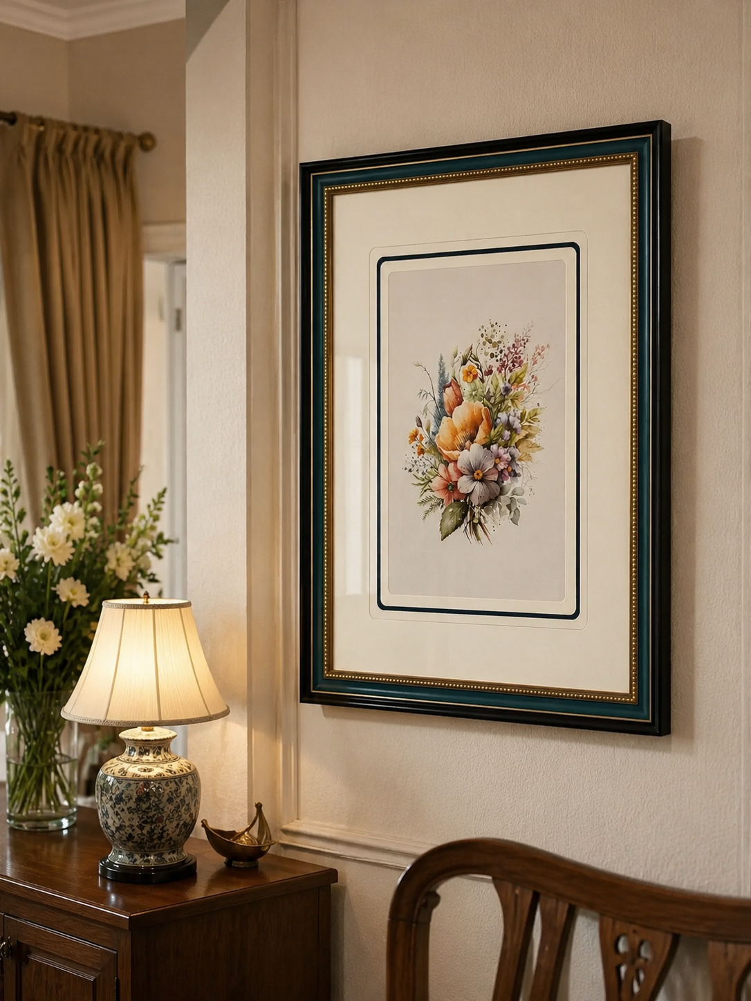 Blossoms in Harmony: A Bouquet of Flowers Print "24x30" Inches (Copy) 