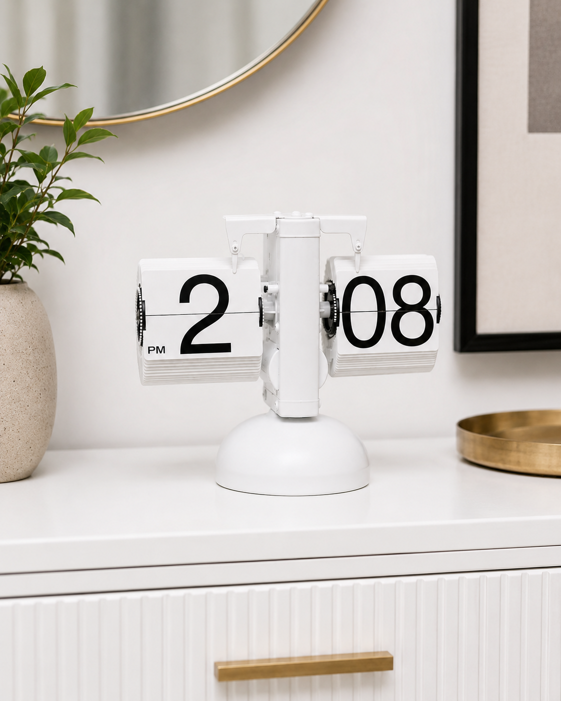 Balance Stand Flip Clock - White 