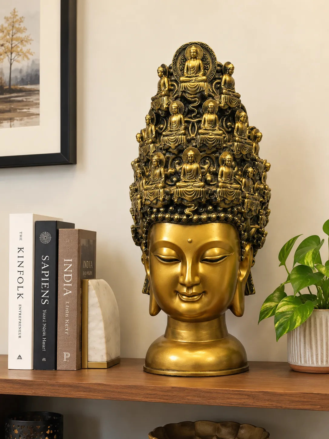 The Omnipresent Crown Buddha Sculptural Bust