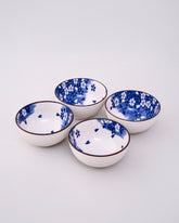 Classic Blue Petals Katori - Set Of 4 