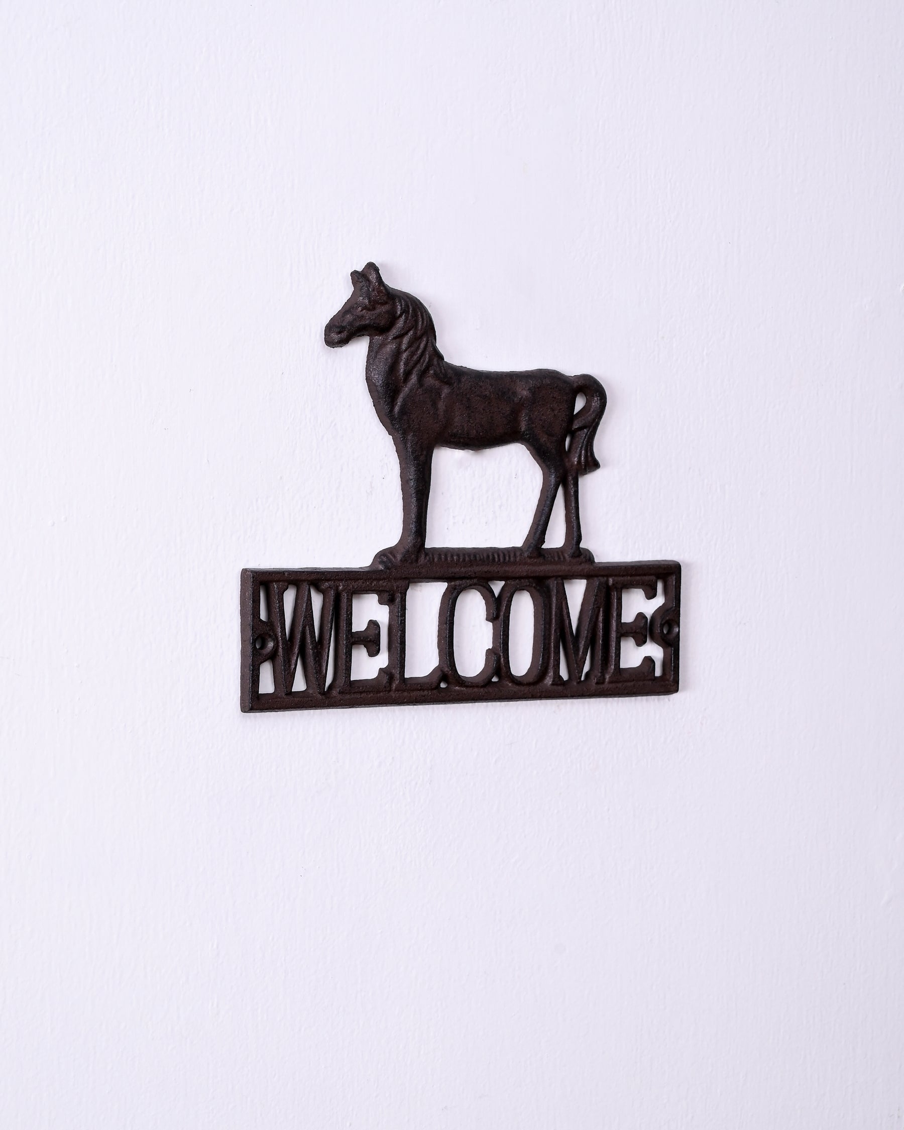 Welcome - Cast Iron Wall Mounted Sign 