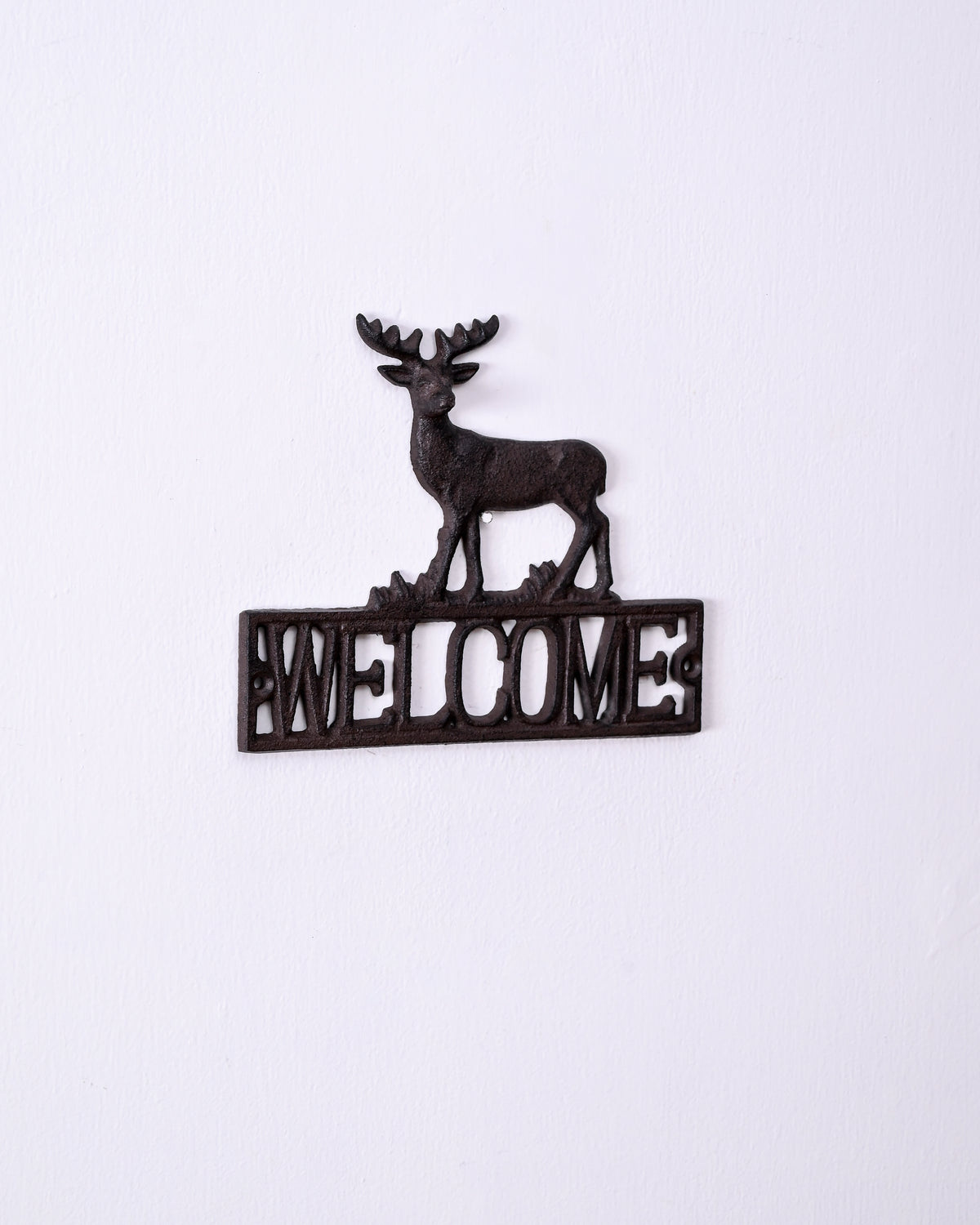 Deer Welcome Cast Iron Wall Mount