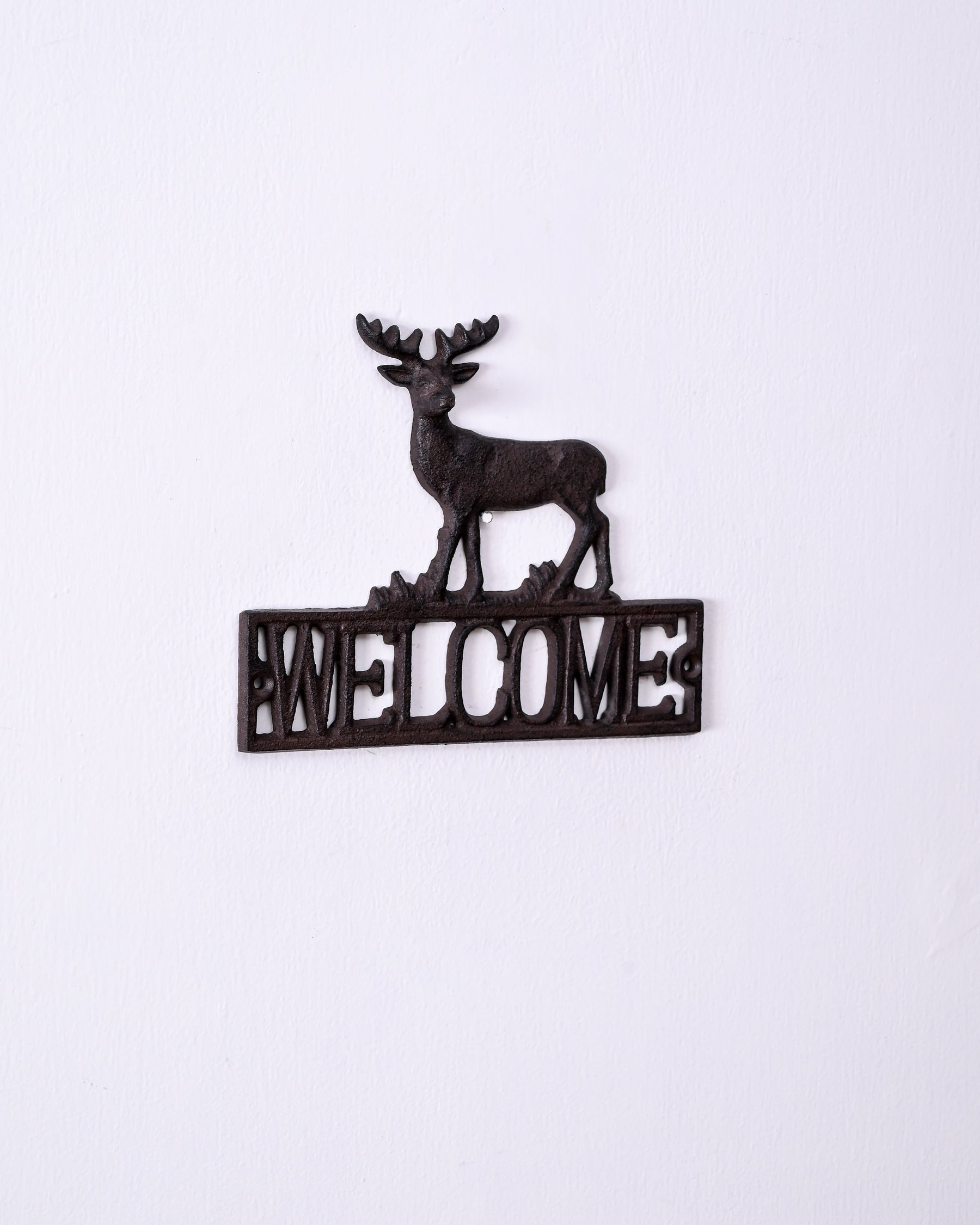Deer Welcome Cast Iron Wall Mount 