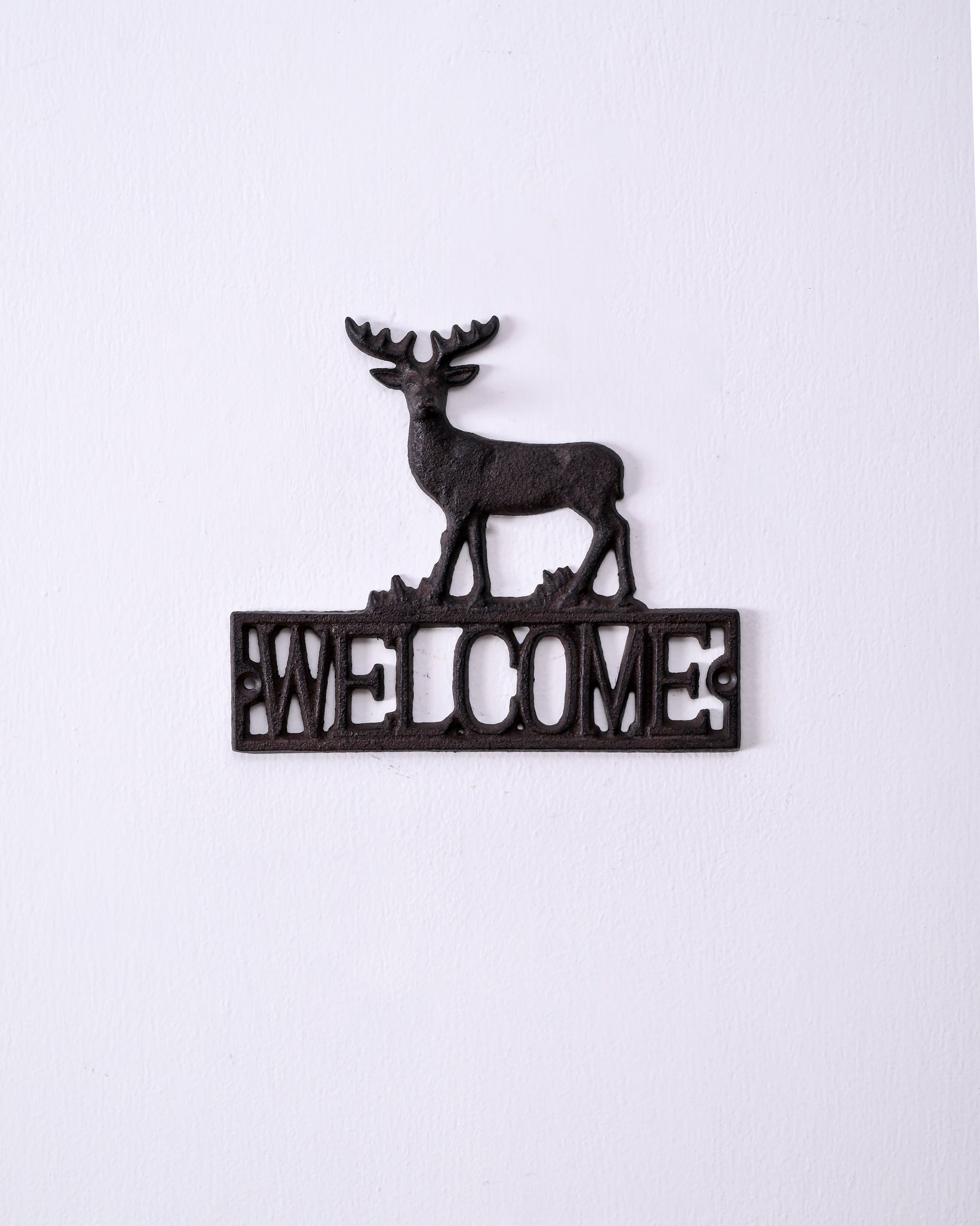 Deer Welcome Cast Iron Wall Mount 
