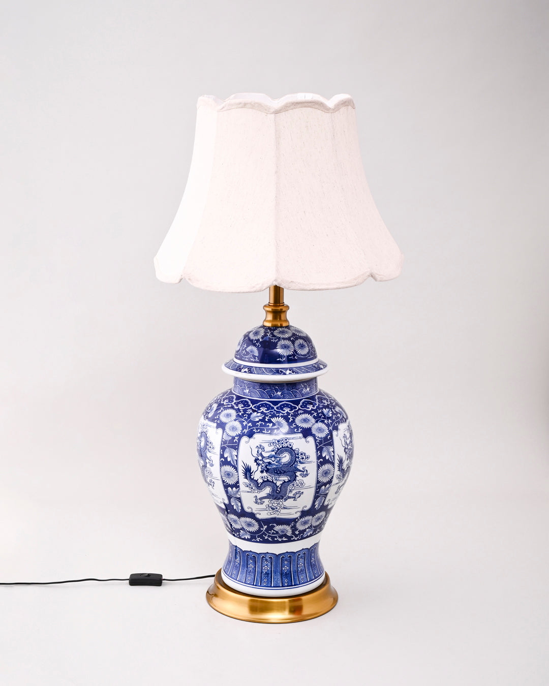 Guardian Dragon Blue & White Table Lamp 