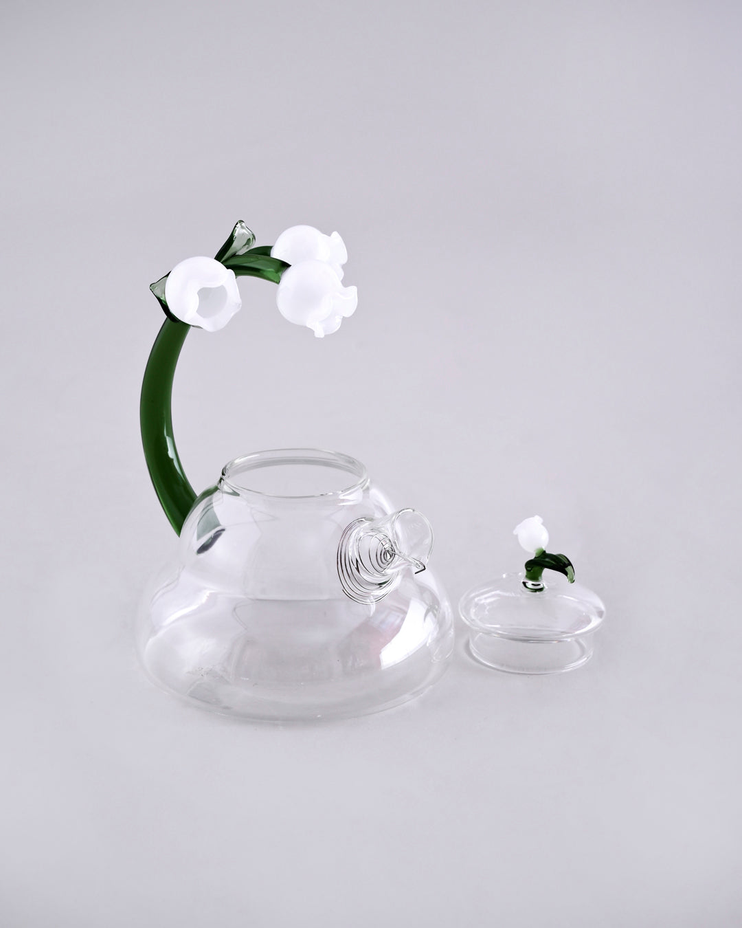 Lily Bloom Glass Teapot 