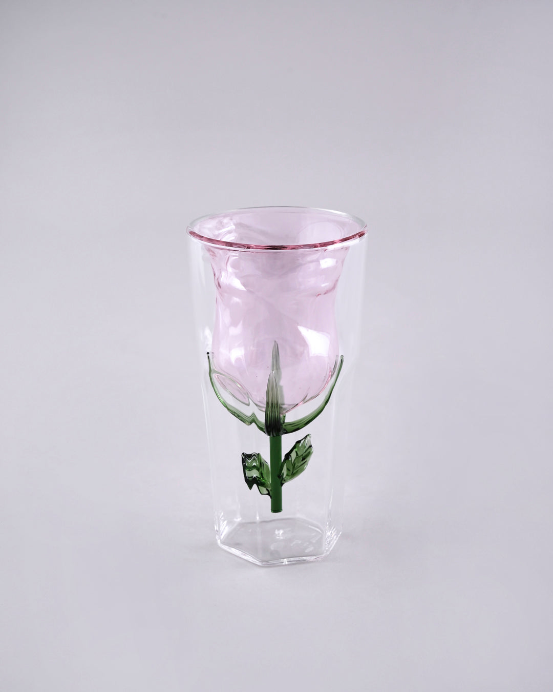 Double Wall Rose Glass Tumbler 