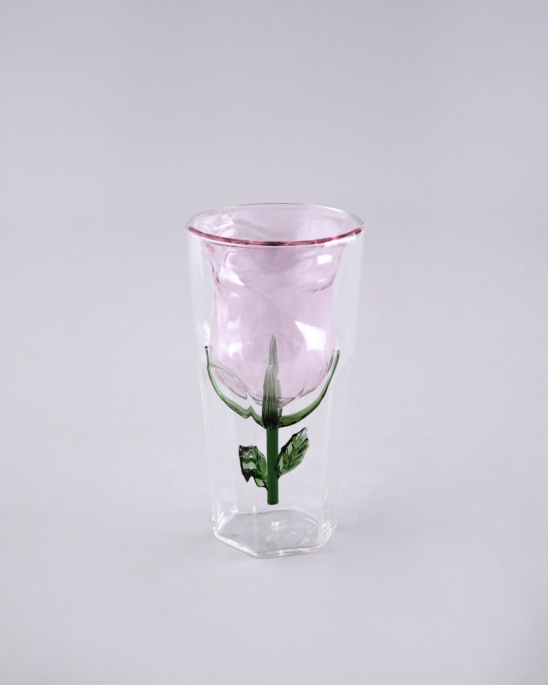 Double Wall Rose Glass Tumbler 