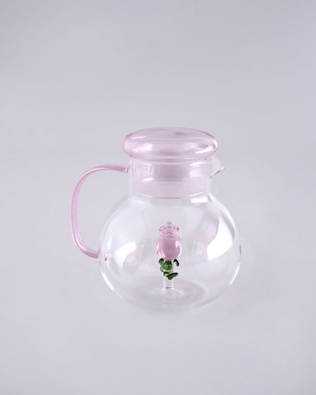Rose Bloom Glass Teapot 