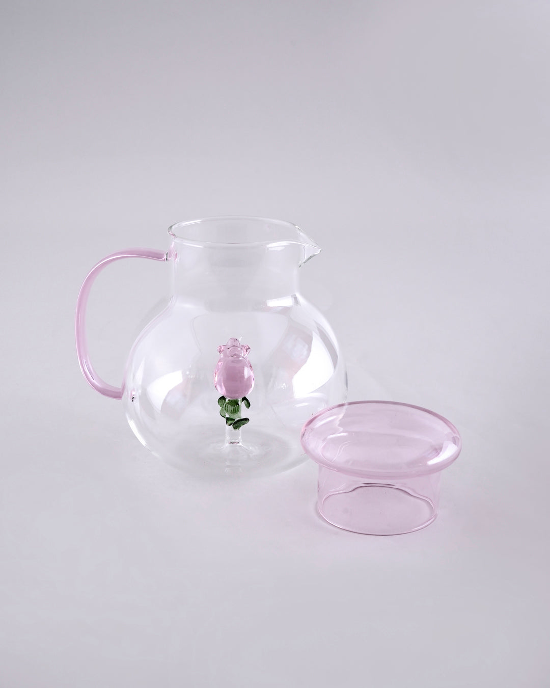 Rose Bloom Glass Teapot 