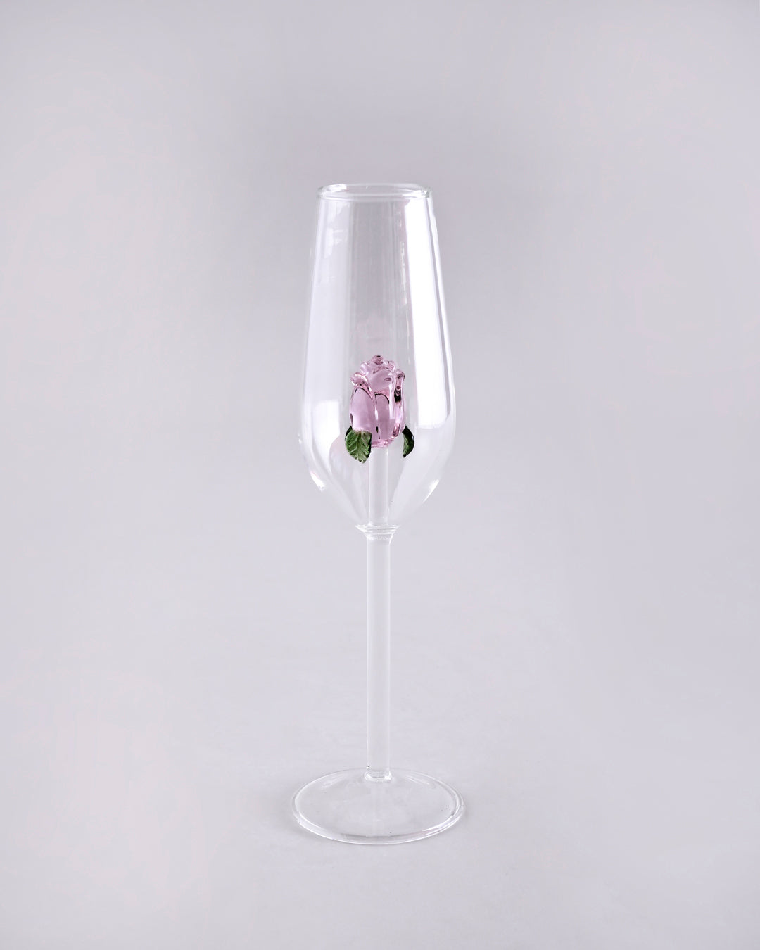 Rose Bloom Champagne Flute Glass 