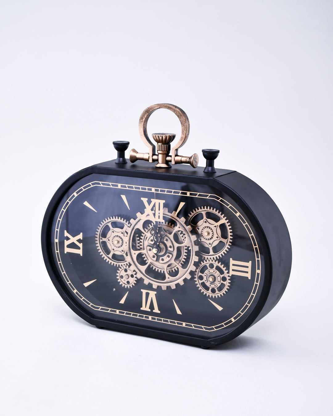 Gear Analog Ellipse Table Clock 