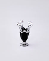 Pearl Cup Pick Holder with Skewers - Black 