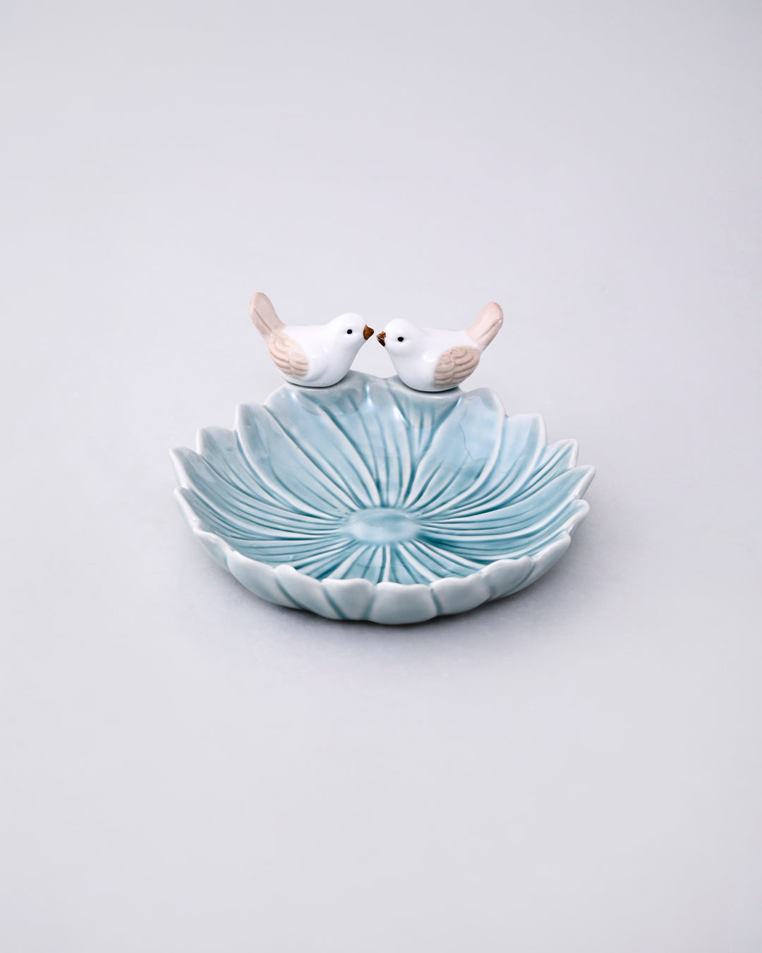 Lovebirds Ceramic Ring Dish - Sky Blue 