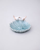 Lovebirds Ceramic Ring Dish - Sky Blue 