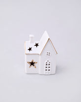 Starry White House Tealight Holder 