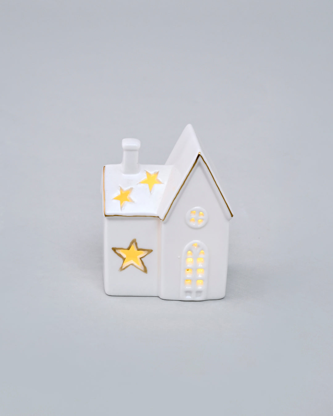 Starry White House Tealight Holder 