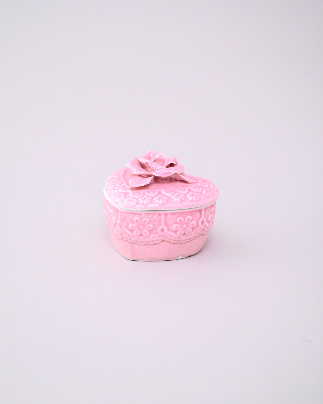 Blush Pink Heart Trinket Box 