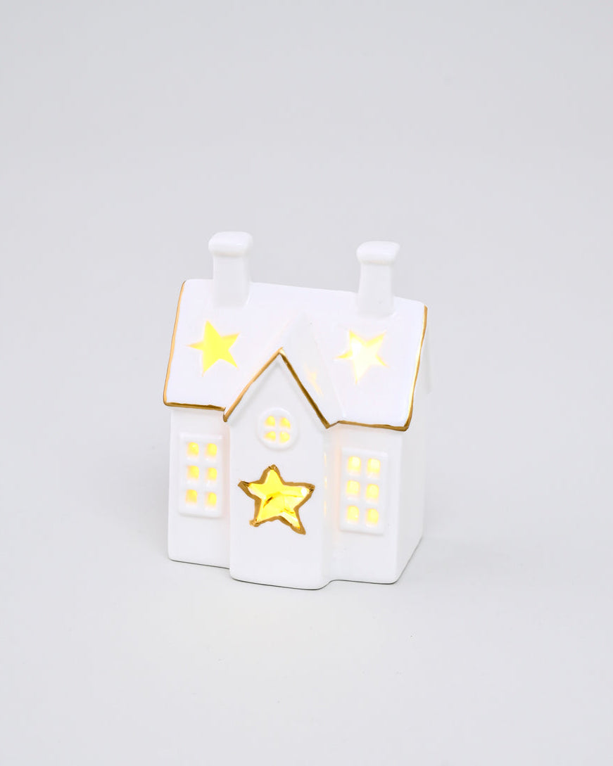 White Serenity Cottage Tealight Holder & Sculpture 