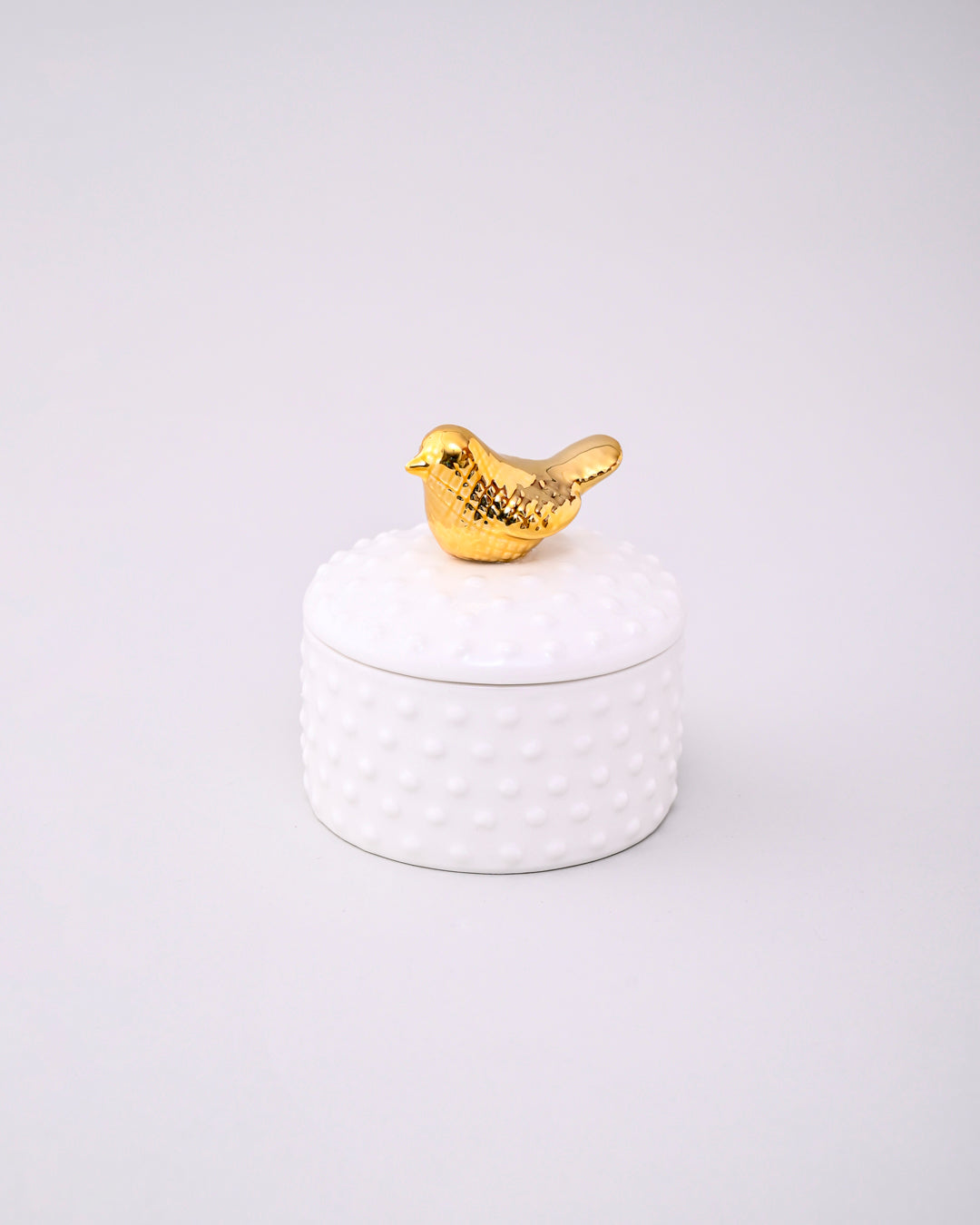 Golden Bird Ceramic Trinket Keeper 