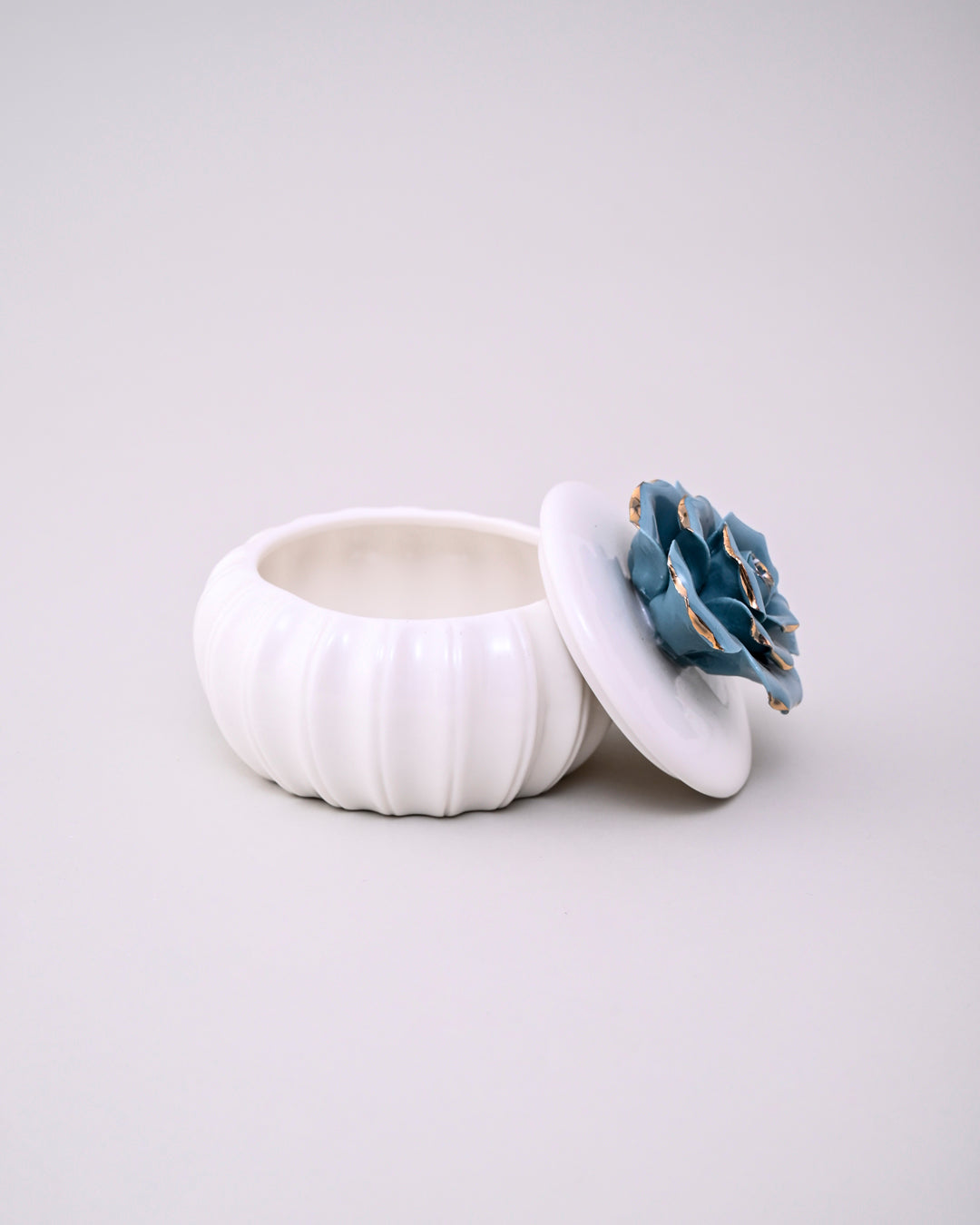 Ivory Blossom Trinket Keeper - Blue 