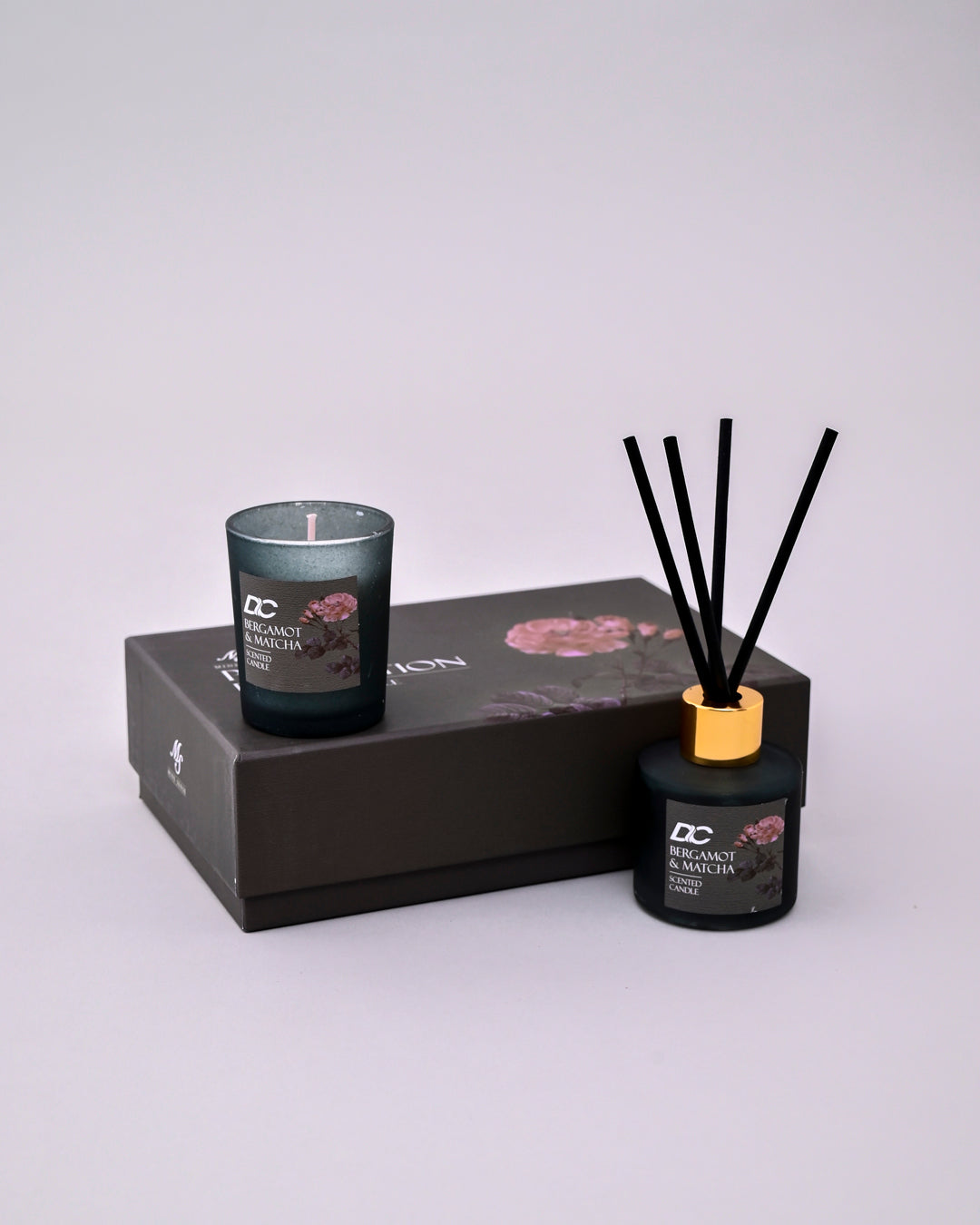 Bergamot & Matcha Aroma Candle & Reed Diffuser Set 