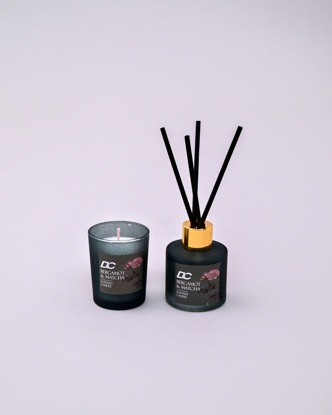 Bergamot & Matcha Aroma Candle & Reed Diffuser Set 