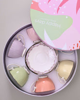 “I Miss You” Collection Tea Cup With Saucer - Set Of 6 