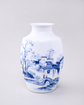Blue Heritage Landscape Bone China Vase 