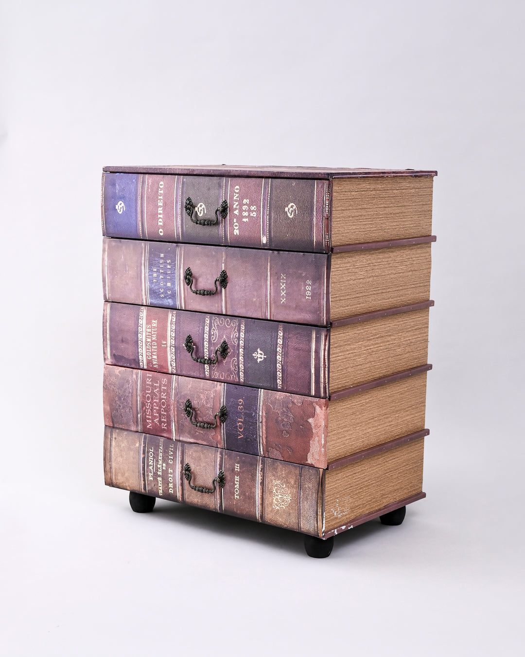 Vintage Library-Inspired 5-Drawer Storage Cabinet 