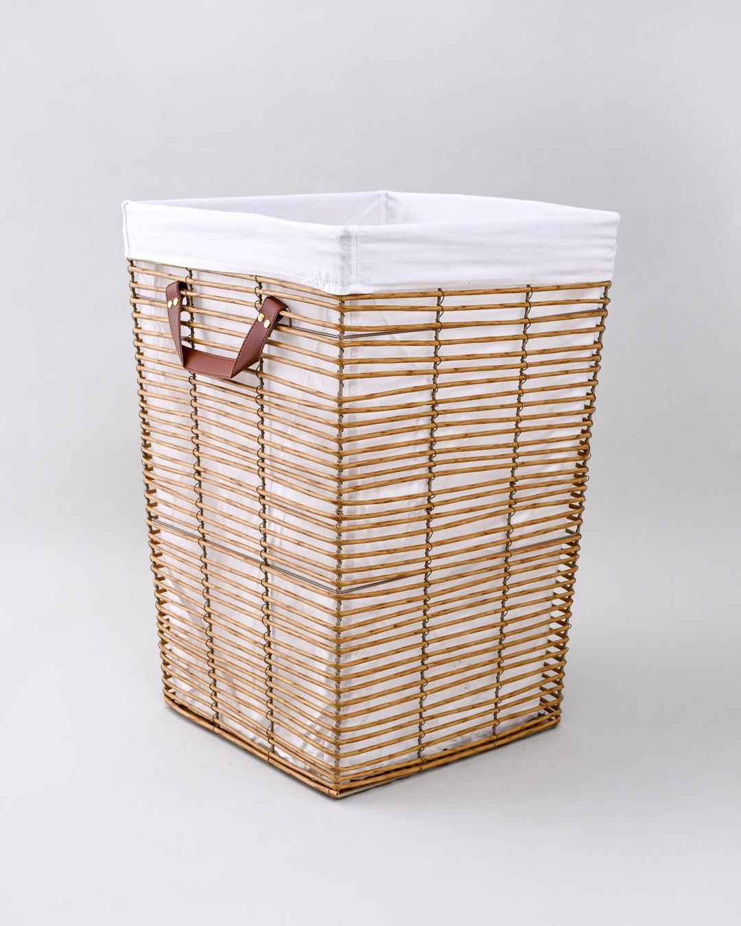 Natural Weave Rectangular Laundry Basket 