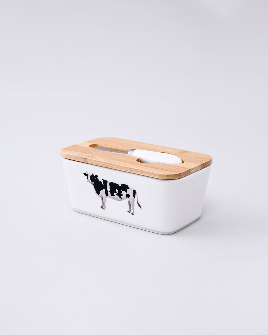 Farmhouse Cow Ceramic Butter Dish 