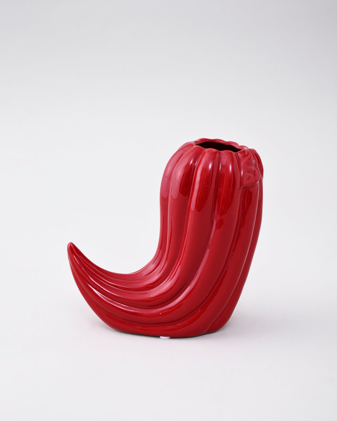 Fiery Red Chili Ceramic Vase