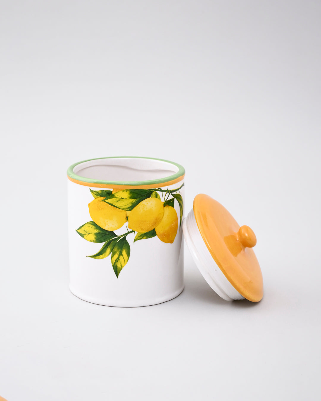 Lemon Orchard Ceramic Jar With Lid 