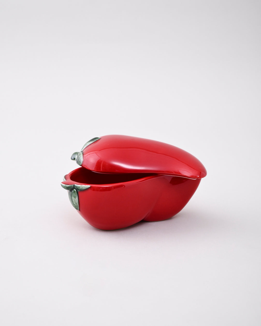 Red Bell Pepper Ceramic Bowl with Lid 