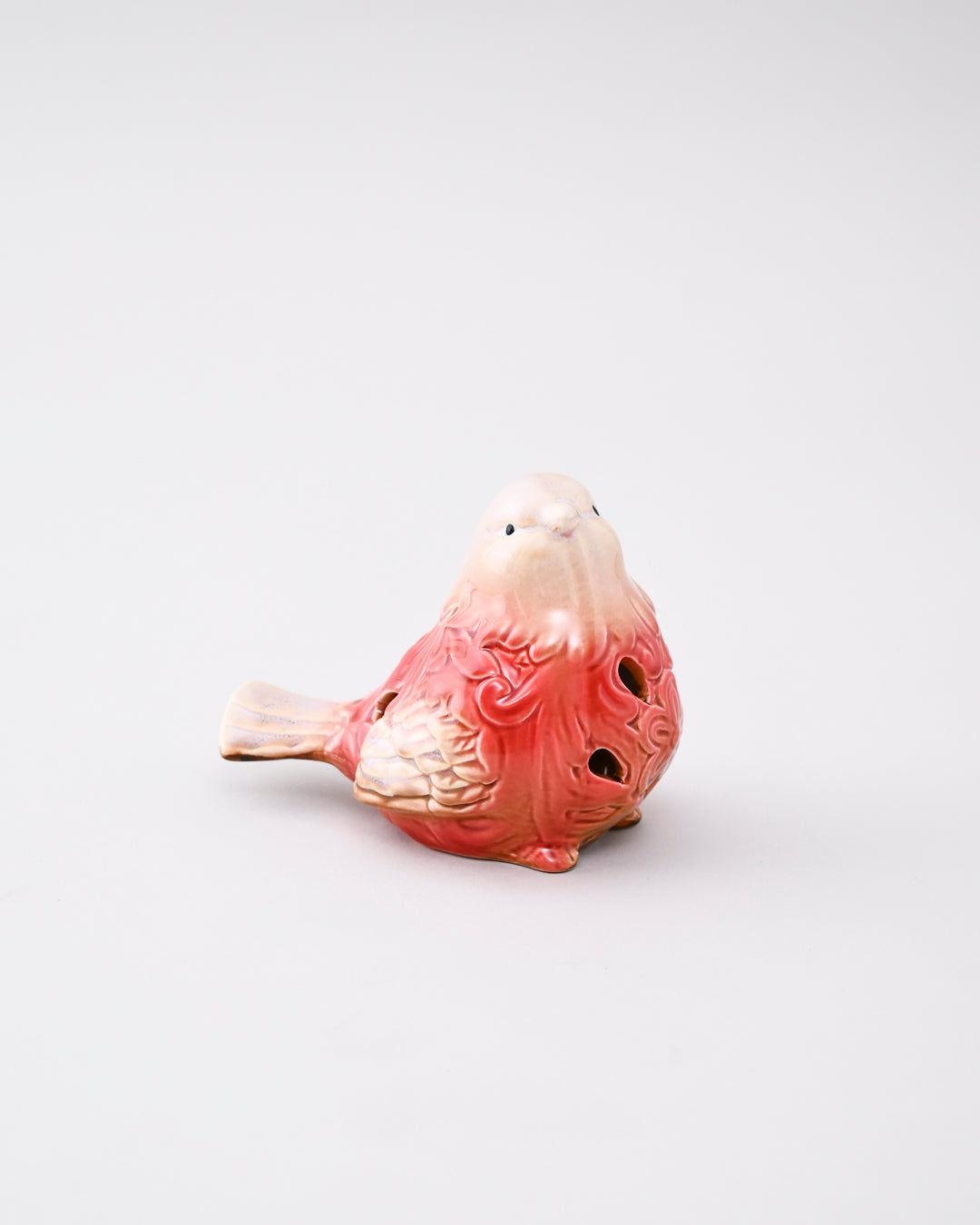 Crimson Songbird Decorative Figurine - Red 