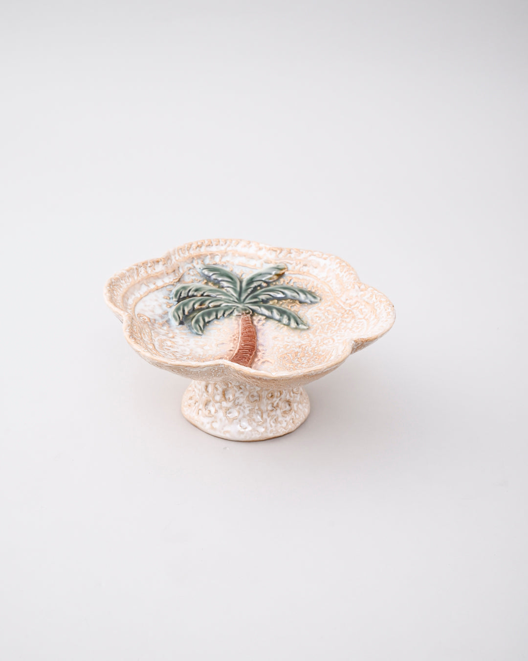 Palm Breeze Textured Footed Bowl 
