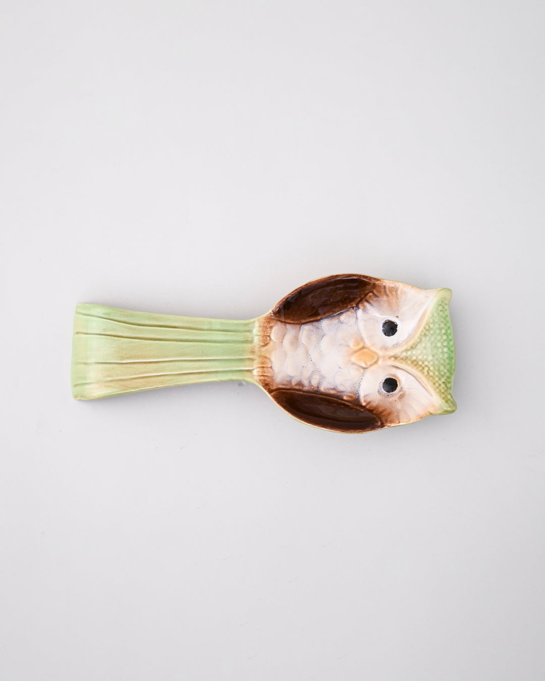 Scarlet Owl Ceramic Spoon Rest - Green 