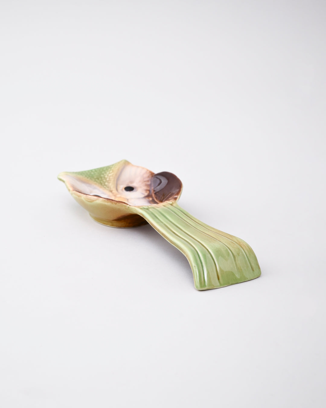 Scarlet Owl Ceramic Spoon Rest - Green 