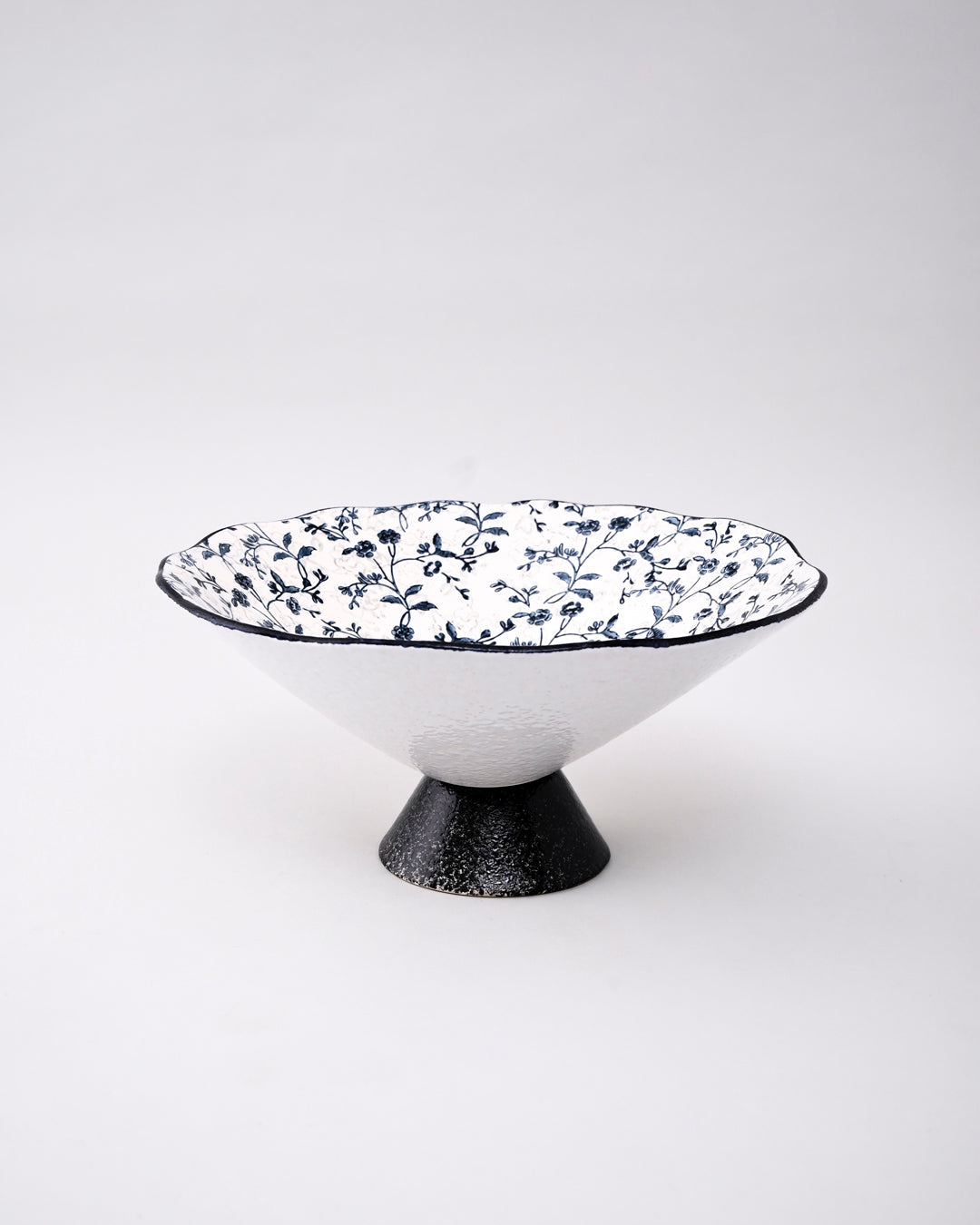 Blue Blossom Pedestal Desert Bowl 
