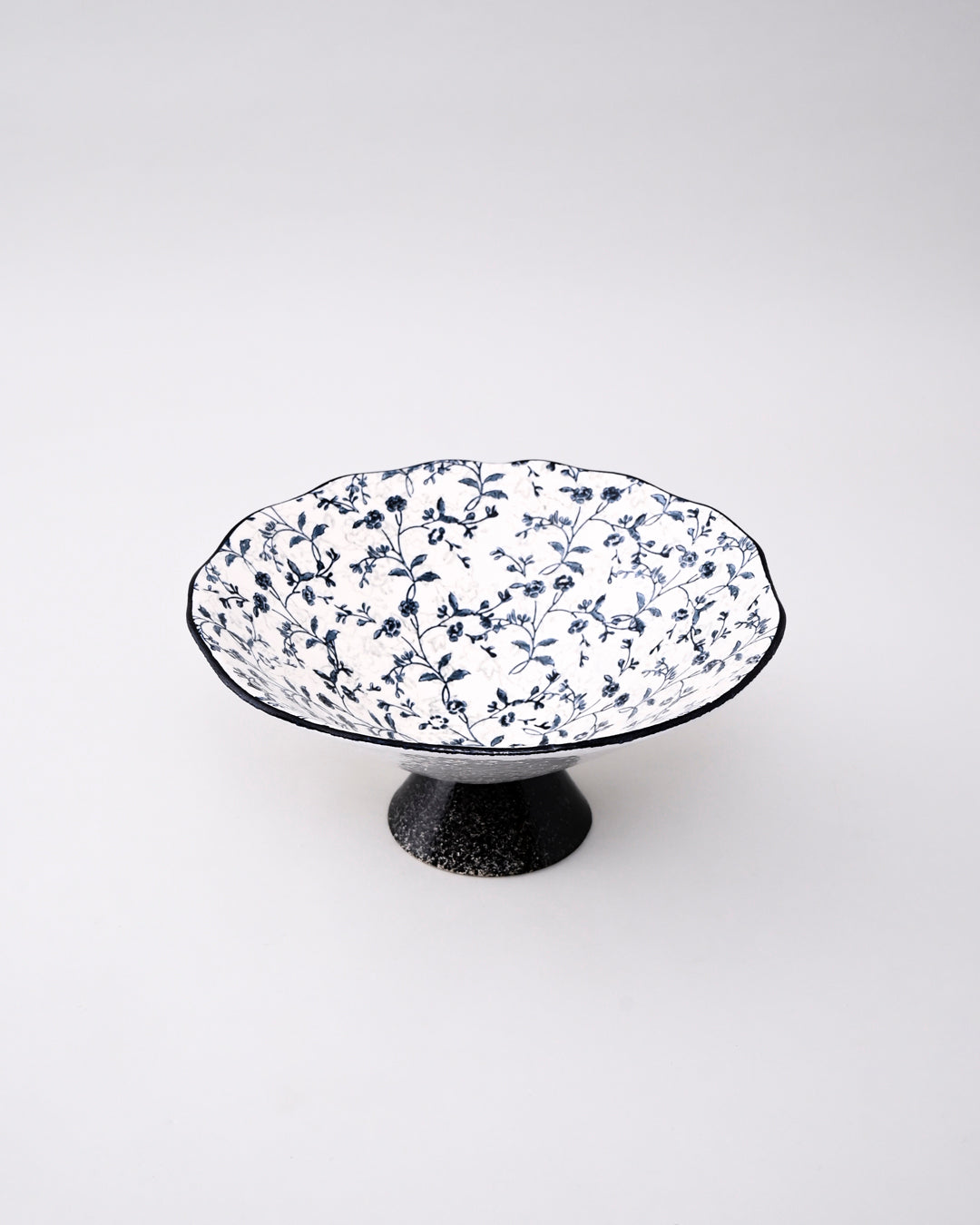 Blue Blossom Pedestal Desert Bowl 