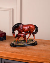 'Equine Nurturing' A Horse Feeding Figurine 