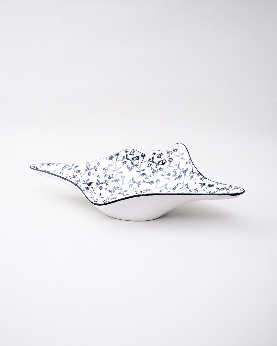 Blue Blossom Wave Ceramic Bowl 