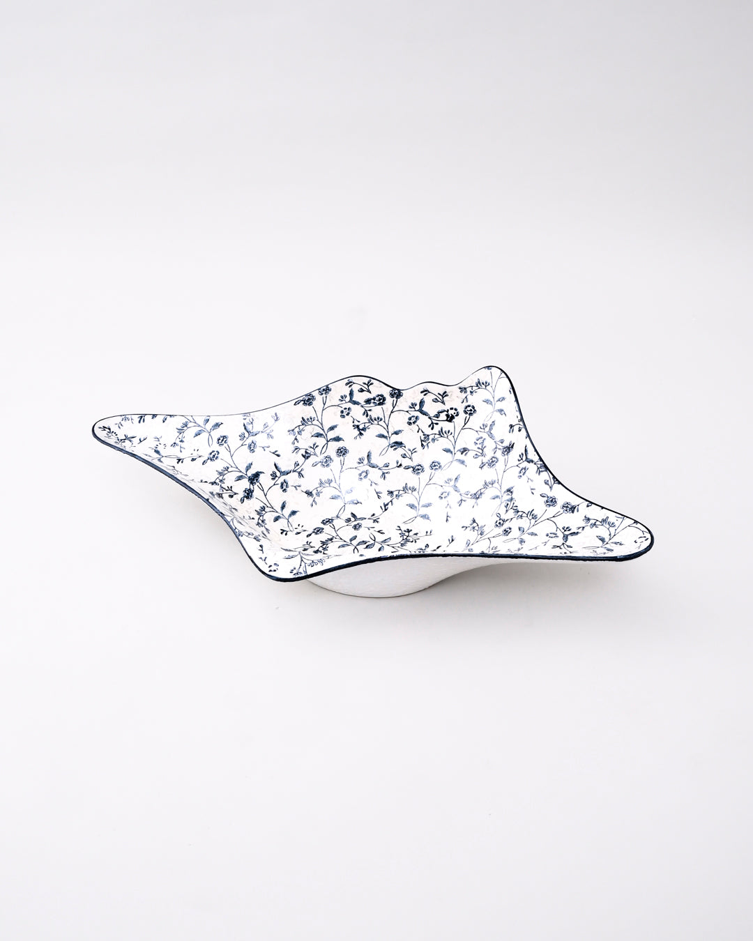 Blue Blossom Wave Ceramic Bowl 
