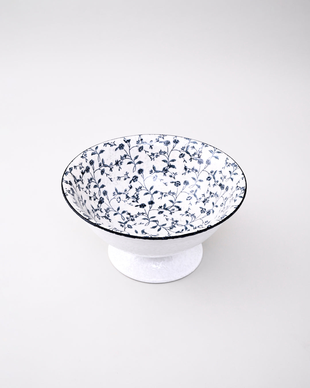 Blue Blossom Footed Ceramic Bowl 