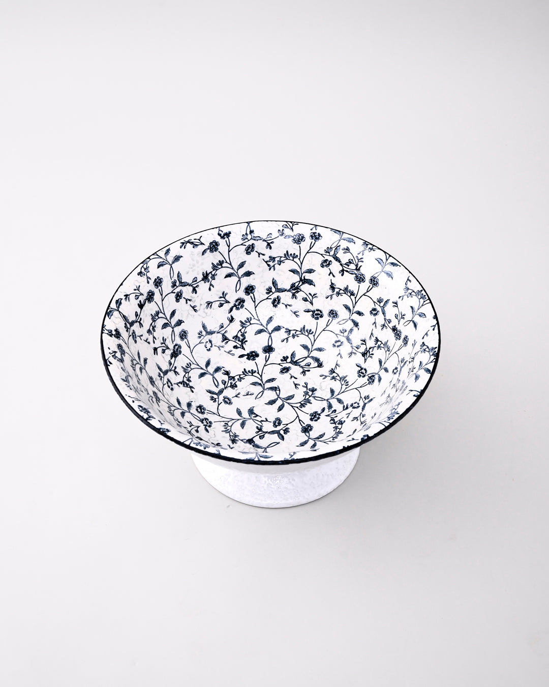 Blue Blossom Footed Ceramic Bowl 