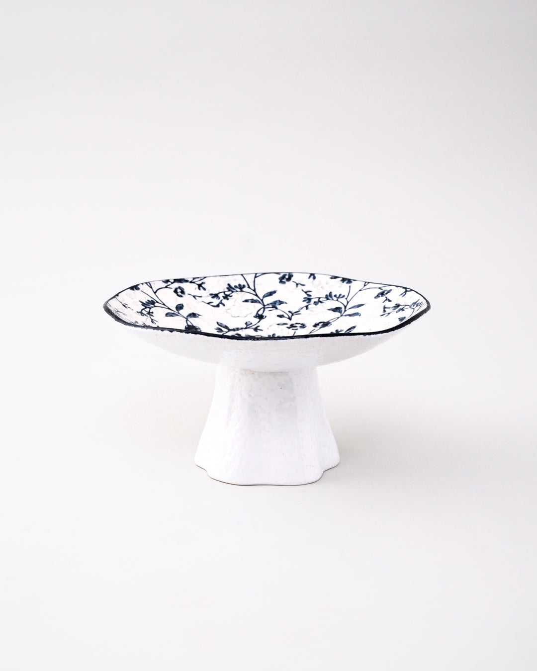 Blue Blossom Pedestal Desert Bowl 