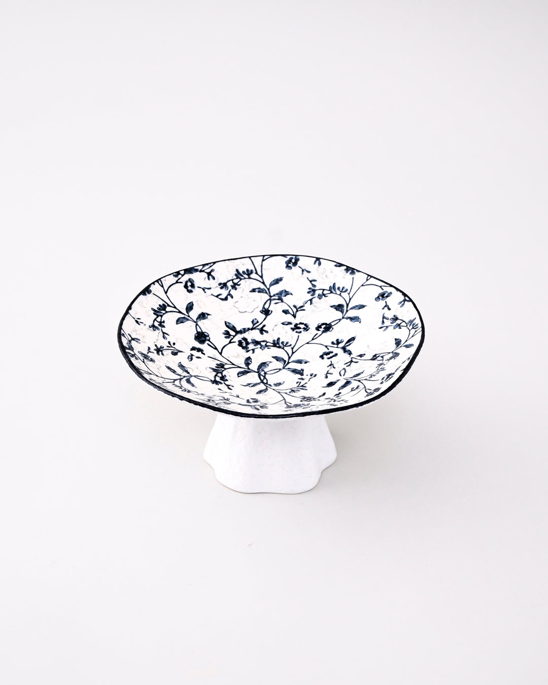 Blue Blossom Pedestal Desert Bowl 