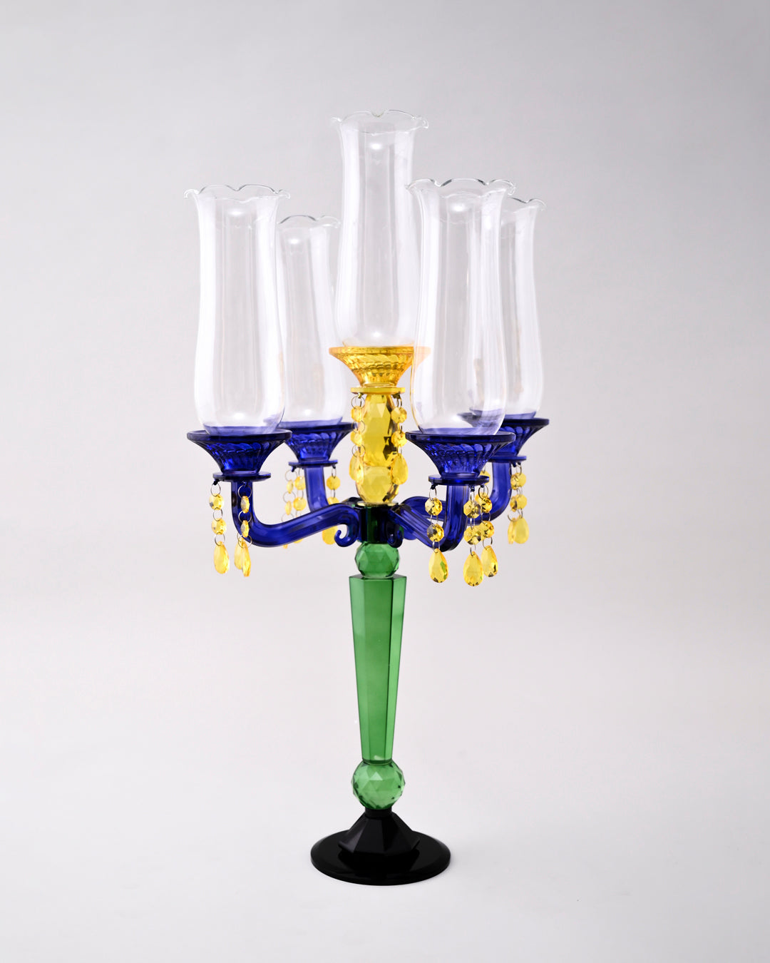 Regal Prism 5-Arms Glass Candelabra 