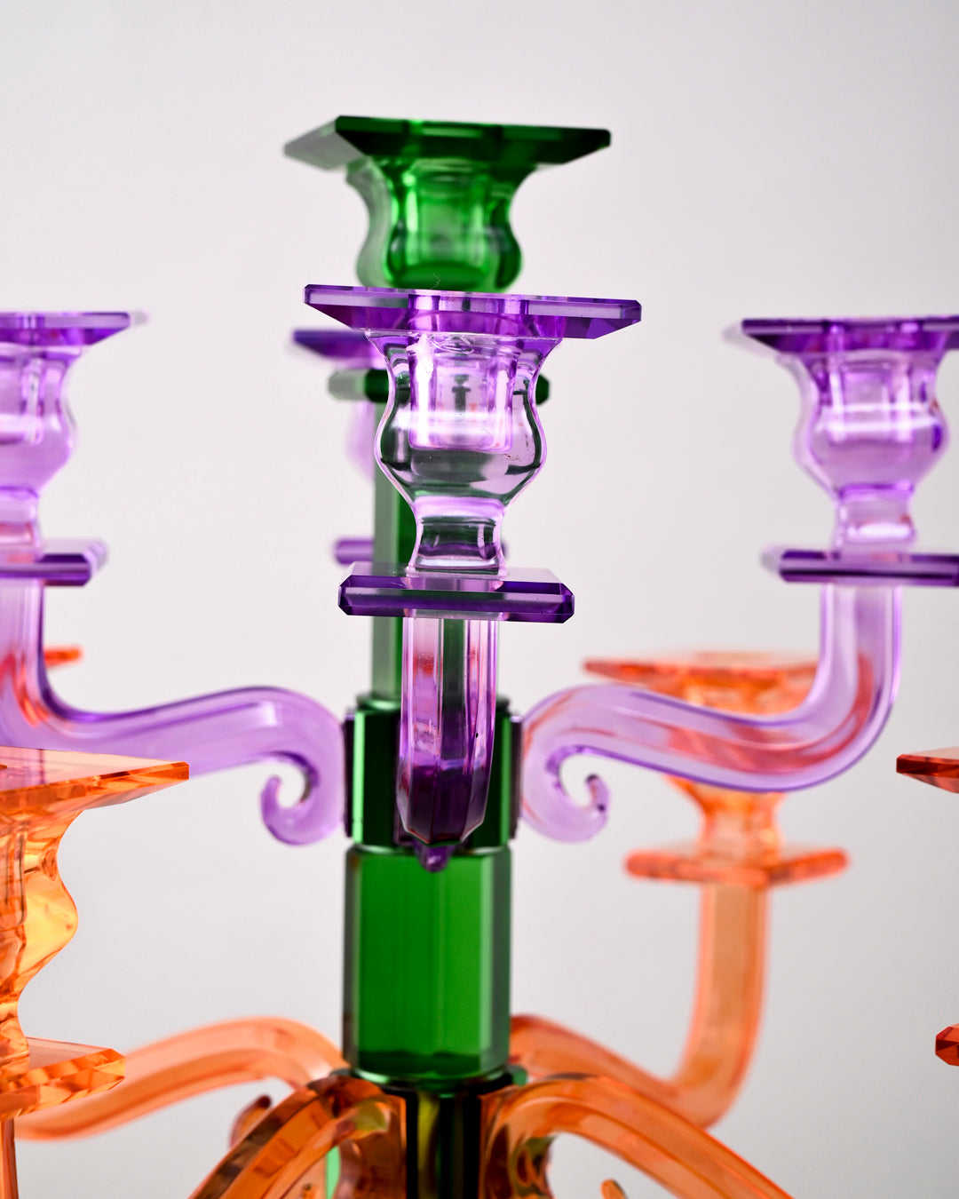 Prism Glow Multicolor Crystal Candle Stand 